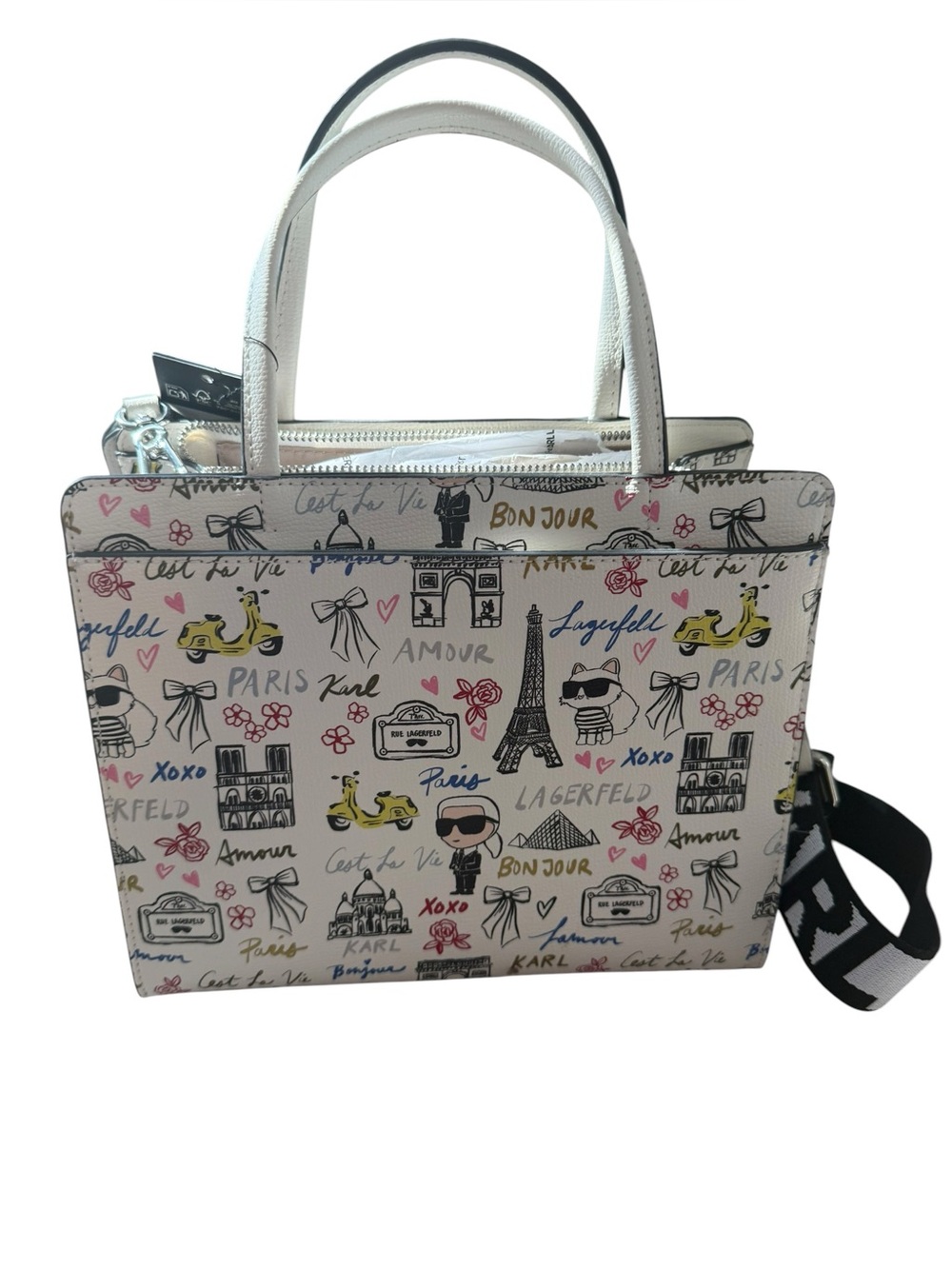 Karl Lagerfeld Paris Nouveau Novelty Satchel / Crossbody Bag - Picture 4 of 7